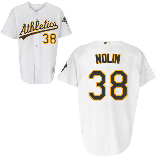 Sean Nolin #38 Youth Baseball Jersey-Oakland Athletics Authentic Home White Cool Base MLB Jersey